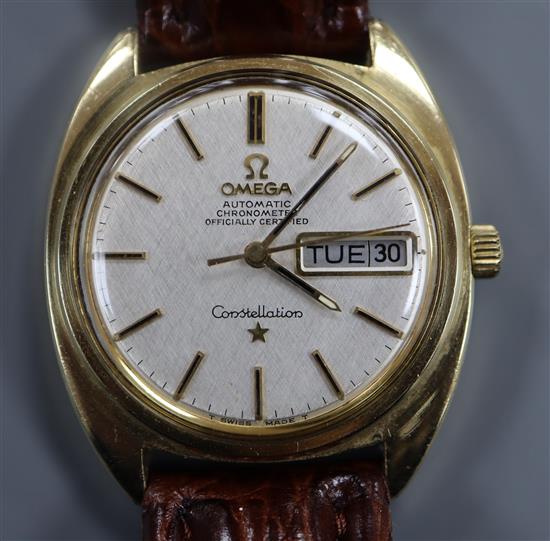 A gentlemans steel and gold plated Omega Constellation Chronometre automatic wrist watch,